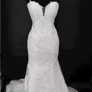 Elegant White Lace Strapless Women's Dress